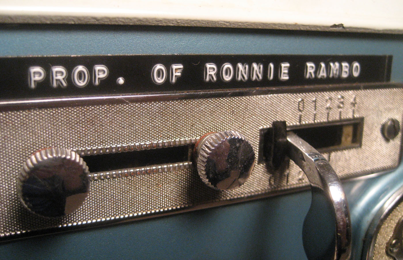 "Property of Ronnie Rambo" sticker